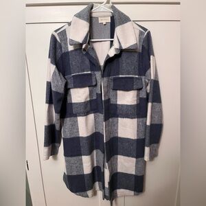 MELLODAY Blue and White Striped Jacket